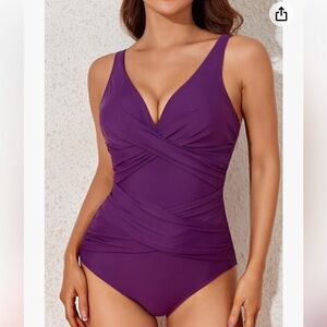 Elegant Purple One-Piece Swimsuit